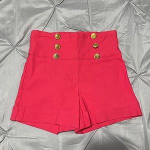Coral Pink High Waisted Shorts